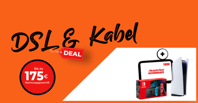 KabelDSL Deals mit Prämie & Rechnungsgutschrift - Sony PlayStation 5 - Nintendo Switch (neue Edition) oder 100€ Geschenkkarte