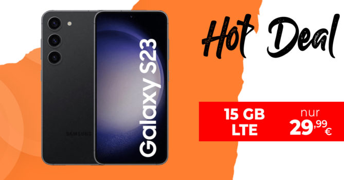 Samsung Galaxy S23 5G für einmalig 129 Euro mit 50€ Wechselbonus und 15GB LTE nur 29,99 Euro monatlich