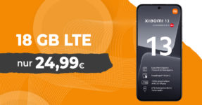 Weekenddeal - Xiaomi 13 5G für einmalig 99 Euro mit 18GB LTE nur 24,99 Euro monatlich