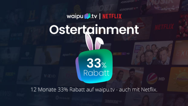 waipu.tv Ostertainment: 33% Rabatt für 12 Monate