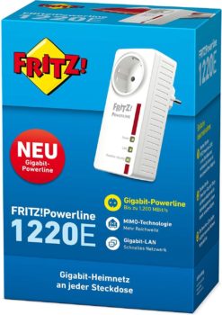 AVM FRITZ! Powerline 1220E Adapter 1.200 MBit/s 2 x Gigabit-LAN ideal für NAS nur 53,91 Euro