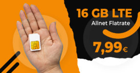 Monatlich kündbar - 16GB LTE Allnet Flat nur 7,99 Euro monatlich