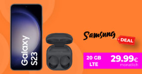 Samsung Galaxy S23 & Galaxy Buds2 Pro für einmalig nur 111 Euro mit 50€ Wechselbonus und 20GB LTE nur 29,99 Euro monatlich