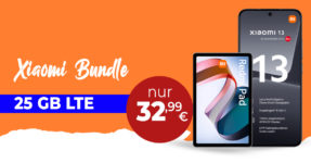 Xiaomi 13 5G & Xiaomi Redmi Pad für einmalig 88 Euro mit 25GB LTE5G nur 32,99 Euro monatlich