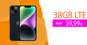 Apple iPhone 14 für einmalig nur 69,99 Euro mit 50€ Wechselbonus und 38GB LTE nur 39,99 Euro monatlich - kein Anschlusspreis