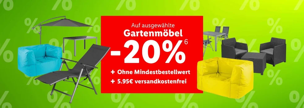 lidl - 20% Coupon AUF GARTENMÖBEL