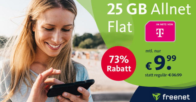 25 GB LTE Telekom Allnet Flat für nur 9,99€ monatlich