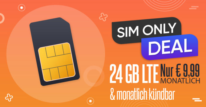 Monatlich kündbar - 24GB LTE nur 9,99 Euro monatlich