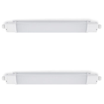2x LED Linear Leuchte Unterbauleuchte 51cm Weiß IP65 15W 1200lm 4000K verbindbar nur 7,99 Euro