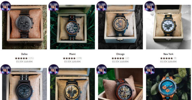 Armbanduhren aus Naturholz - 15% Coupon bei holzhütte.com