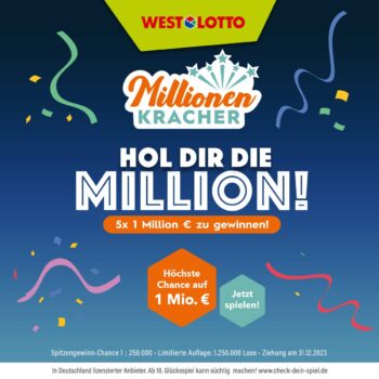 WestLotto - Der MillionenKracher ist gestartet