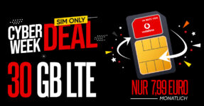 30GB LTE Allnet im Vodafone Netz nur 7,99 Euro monatlich – 40GB LTE nur 9,99 Euro und 50GB LTE nur 14,99 Euro