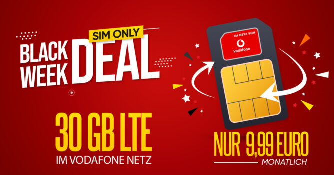 30GB LTE im Vodafone Netz nur 9,99 Euro monatlich - kein Anschlusspreis