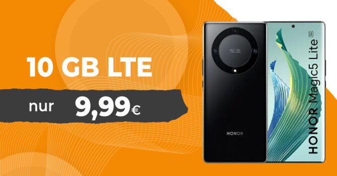 Honor Magic 5 Lite -256GB- mit 10GB LTE und 30 Euro Wechselbonus nur 9,99 Euro monatlich