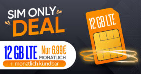 Monatlich kündbar - 12GB LTE nur 6,99 Euro monatlich