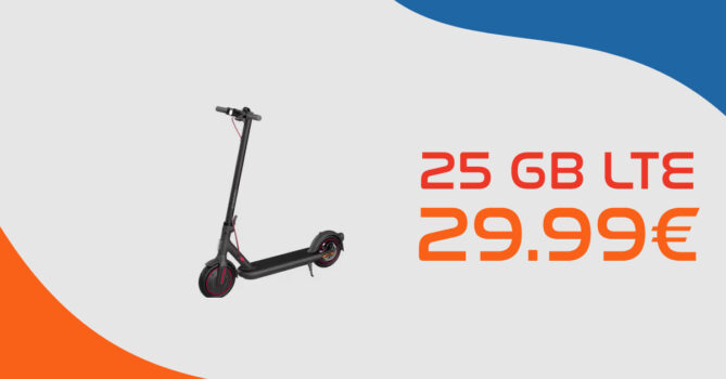 Xiaomi Electric Scooter 4 Pro mit 25GB 5GLTE und 100 Euro Wechselbonus für nur 29,99 Euro monatlich