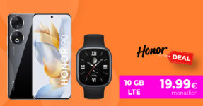 Honor 90 -512GB- & Honor Watch 4 für einmalig 29 Euro mit 10GB LTE nur 19,99 Euro monatlich