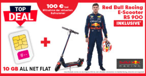 Red Bull Racing RS900 E-Scooter mit 10GB LTE und 100€ Rufnummernmitnahme Bonus für 34,99 Euro monatlich