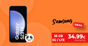 Samsung Galaxy S23 FE & Galaxy Buds FE mit 35 GB 5GLTE & 100 Euro Wechselbonus nur 34,99 Euro monatlich