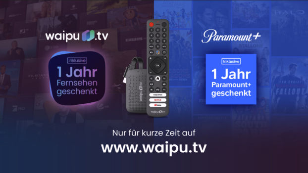waipu.tv 4K Stick mit 1 Jahr Perfect Plus und zusätzlich 12 Monate Paramount+ für nur 59,99 Euro