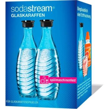 SodaStream Glaskaraffe Duopack - 2x 0,6 L Wassersprudler Glasflasche - edel nur 9,99 Euro