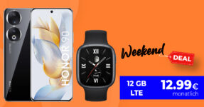 Honor 90 -512GB- & Honor Watch 4 für einmalig 33 Euro mit 12GB LTE nur 12,99 Euro monatlich