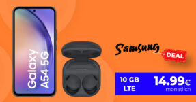 Samsung Galaxy A54 & Galaxy Buds2 Pro für einmalig 33 Euro mit 10GB LTE nur 14,99 Euro monatlich