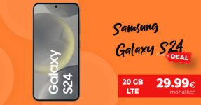 Samsung Galaxy S24 -256GB- für einmalig 149,99 Euro mit 20GB LTE und 50 Euro Wechselbonus nur 29,99 Euro monatlich - 100 Euro Trade-In Bonus