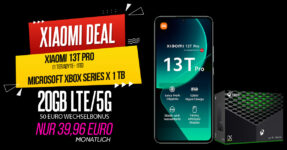 Xiaomi 13T Pro -1TB Speicherplatz- und Microsoft Xbox Series X 1 TB für einmalig 99 Euro mit 20GB 5GLTE & 50€ Wechselbonus nur 39,96 Euro monatlich