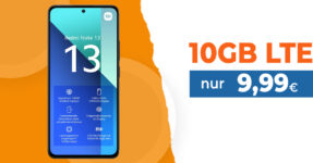 Xiaomi Redmi Note 13 mit 10GB LTE und 30€ Wechselbonus nur 9,99 Euro monatlich