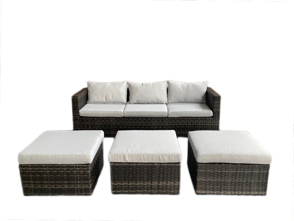 schütte Home & Living Rattan Multifunktionslounge 13-tlg. mit Auflagen hellgrau K/D nur 283 Euro