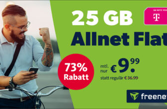 25GB LTE Telekom Allnet Flat für nur 9,99 Euro monatlich - Anschlusspreis sparen