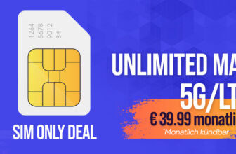 monatlich kündbar - o2 Mobile Unlimited Max (5G max. 300 MBit/s) nur 39.99 Euro monatlich