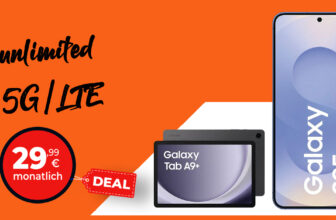 Samsung Galaxy S25 & Galaxy Tab A9+ Wi-Fi für einmalig 79 Euro (+AG 39.99€) mit unlimited Datenvolumen nur 29.99 Euro monatlich