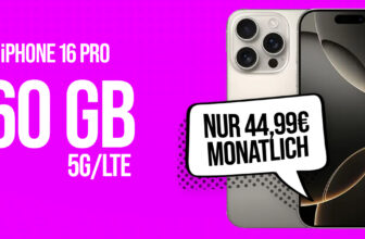 iPhone 16 Pro für einmalig 119 Euro mit 60GB 5G Telekom und 150 Euro Wechselbonus bei Rufnummernmitnahme nur 44.99 Euro monatlich