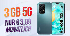 Honor 200 Lite -256GB- mit 3GB 5G Allnet Flat nur 3.99 Euro monatlich