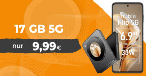 Nubia Flip 5G für einmalig 33 Euro (+AG 39.99€) mit 17GB nur 9.99 Euro monatlich