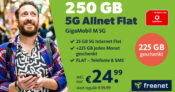 250GB LTE/5G Allnet Flat im Vodafone Netz nur 24,99 Euro monatlich