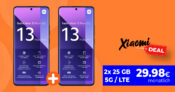 2x Xiaomi Redmi Note 13 Pro+ -512GB- & 2x 25GB 5G/LTE nur 29,98 Euro monatlich
