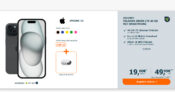 Apple IPHONE 15 für einmalig 19 Euro mit 40GB LTE nur 49,99 Euro monatlich