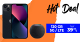 Apple iPhone 13 & Apple Homepod mini für einmalig 99 Euro mit 120 GB LTE/5G nur 39,99 Euro monatlich