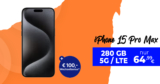 Apple iPhone 15 Pro Max für 199,95 Euro mit 280GB 5G/LTE & 100 Euro Wechselbonus für 64,99 Euro monatlich