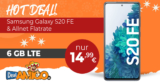 Samsung Galaxy S20 FE 5G mit 6 GB LTE nur 14,99€ monatlich