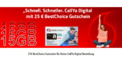 Keine Vertragsbindung – 15GB LTE/5G nur 20 Euro alle 4 Wochen und onTop 25 Euro BestChoice Gutschein