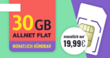 Monatlich kündbar – Allnet-Flat 30 GB LTE nur 19,99 Euro monatlich