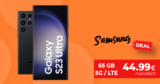 Samsung GALAXY S23 ULTRA 5G für einmalig nur 99 Euro mit 50€ Wechselbonus & 65GB LTE5G nur 44,99 Euro monatlich – mit GigaKombi nur 39,99€