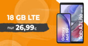Samsung Galaxy A54 & Galaxy Tab A7 Lite mit 18GB LTE nur 26,99 Euro monatlich – nur 25 Euro Zuzahlung und kein Anschlusspreis