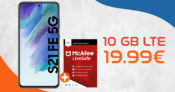 Samsung Galaxy S21 FE 5G & McAfee LiveSafe Attach für einmalig 19 Euro mit 10GB LTE nur 19,99 Euro monatlich