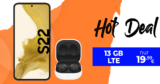 Samsung Galaxy S22 5G & Samsung Galaxy Buds2 für einmalig 49 Euro mit 13GB LTE nur 19,99 Euro monatlich