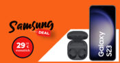 Samsung Galaxy S23 & Samsung Galaxy Buds2 Pro für einmalig 99 Euro mit 50€ Wechselbonus und 15GB LTE nur 29,99 Euro monatlich